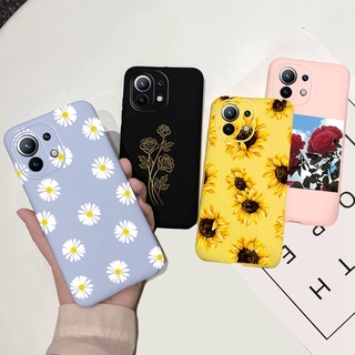 Casing Xiaomi Poco F3 Fashion Colorful Sunflowe Daisy Matte TPU Phone Case Xiaomi Mi 11 11i 11Pro Mi11 Lite Back Cover