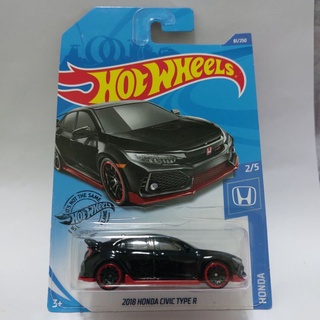 รถเหล็ก Hotwheels 2018 HONDA CIVIC TYPE R สีดำ (ib06)