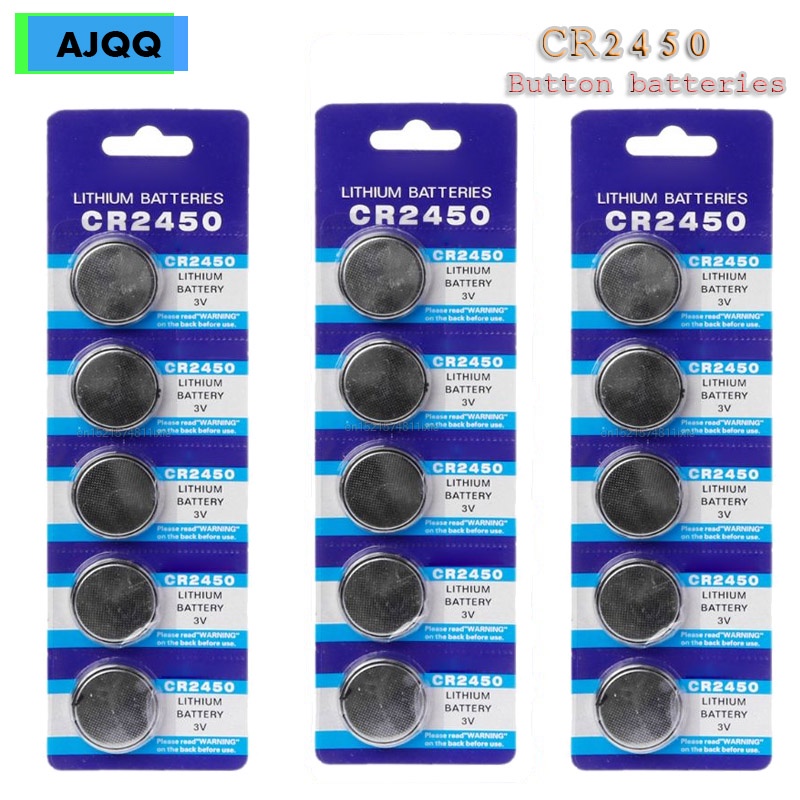 100PCS Cheap Pilas CR2450 3V Button Batteries Cr 2450 KCR2450 5029LC LM2450 Cell Phone Coin Lithium 