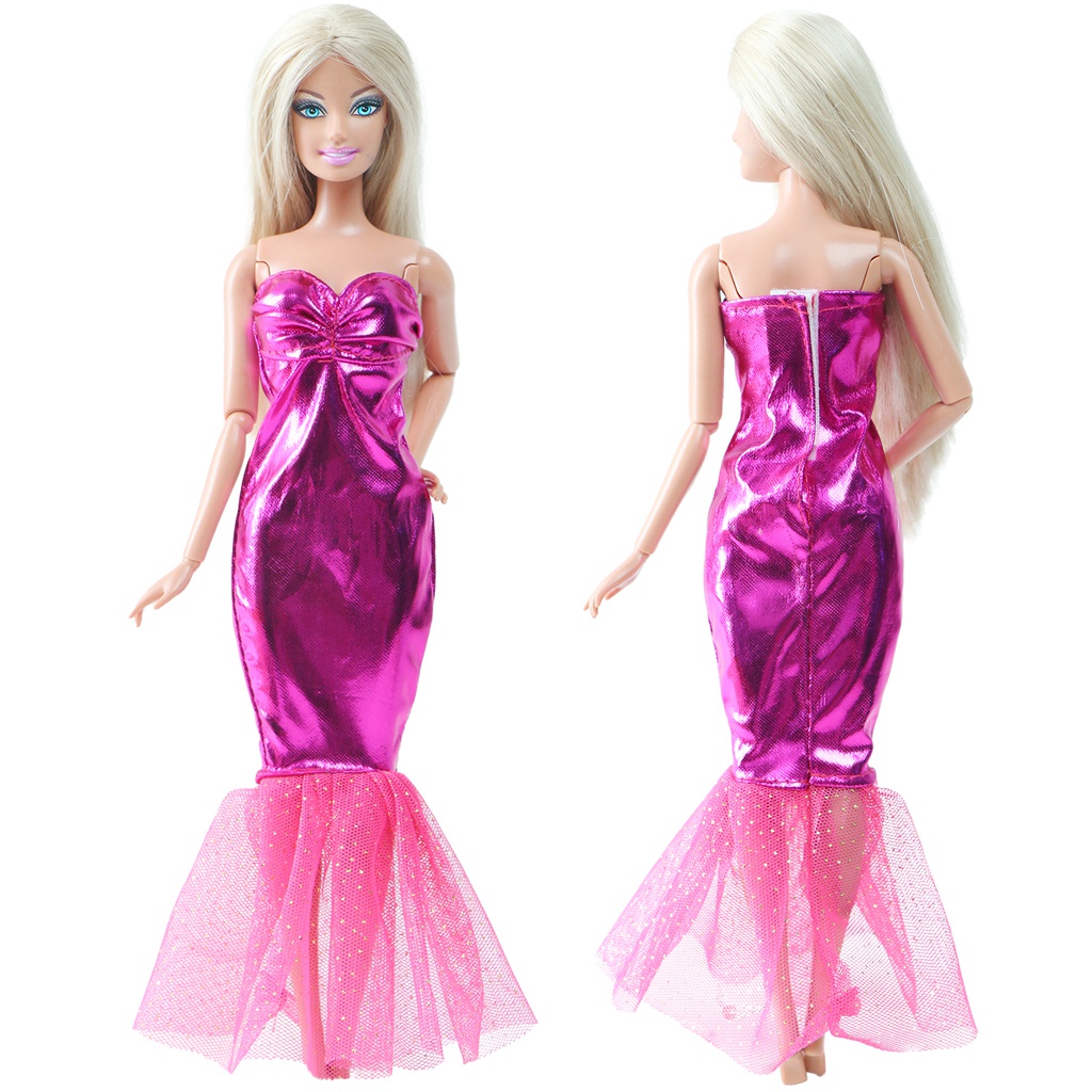 Pure Rose Elegant Dress Mermaid Tailing Slimming Gown Dating Party Wear Shining เสื้อผ้าสําหรับ 11.5 นิ้วตุ๊กตาอุปกรณ์เสริมของเล่น (ไม่มีตุ๊กตา)