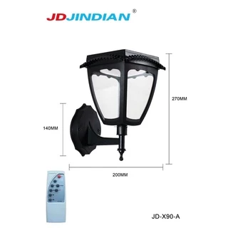 โคมไฟโซล่าเซลล์ หัวJD-X90 ใช้พลังงานแสงอาทิตย์ ไม่เสียค่าไฟ กันน้ำ RGB 16 สี ใช้รีโมทเปลี่ยนสีได้