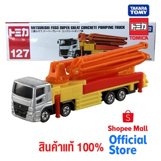 Takara Tomy โทมิก้า โมเดลรถ Long Type Tomica No.127 Mitsubishi Fuso Super Great Concrete Pump Truck