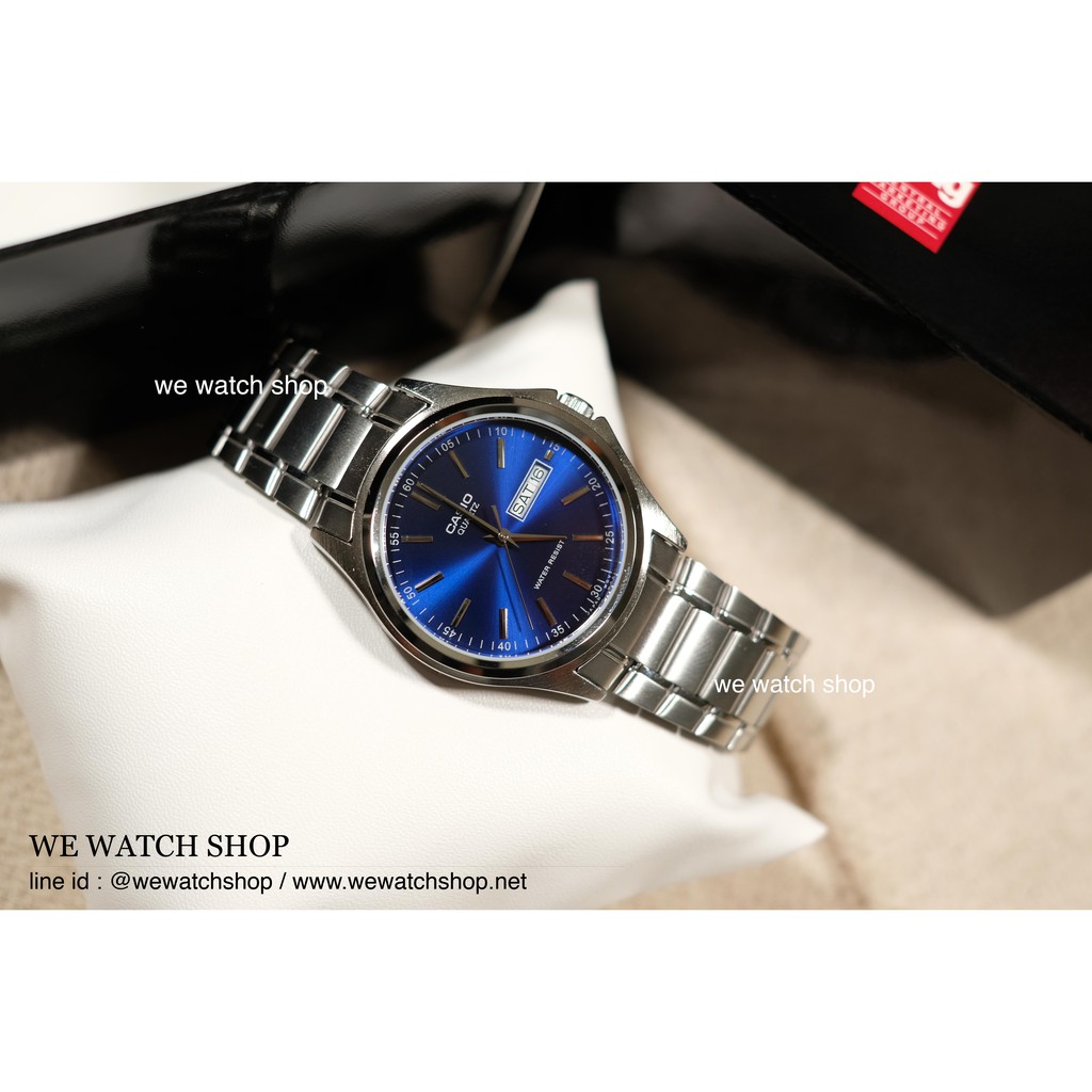 CASIO ของแท้ CMG (ผู้ชาย) รุ่น MTP-1239D สายสแตนเลสสีเงิน จอดำ จอน้ำเงิน จอเงิน รับประกันศูนย์ CMG