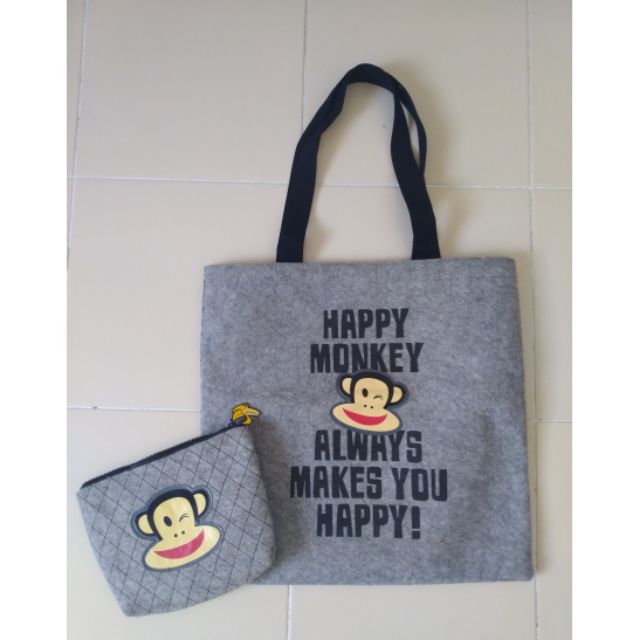 กระเป๋าผ้าสักหลาด Paul Frank made in korea