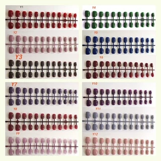 เล็บปลอม ทรงกลมสั้น ไม่มีกาว 24 ชิ้น