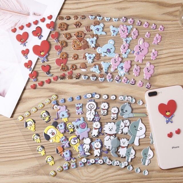 สติ๊กเกอร์ 3D BTS BT21