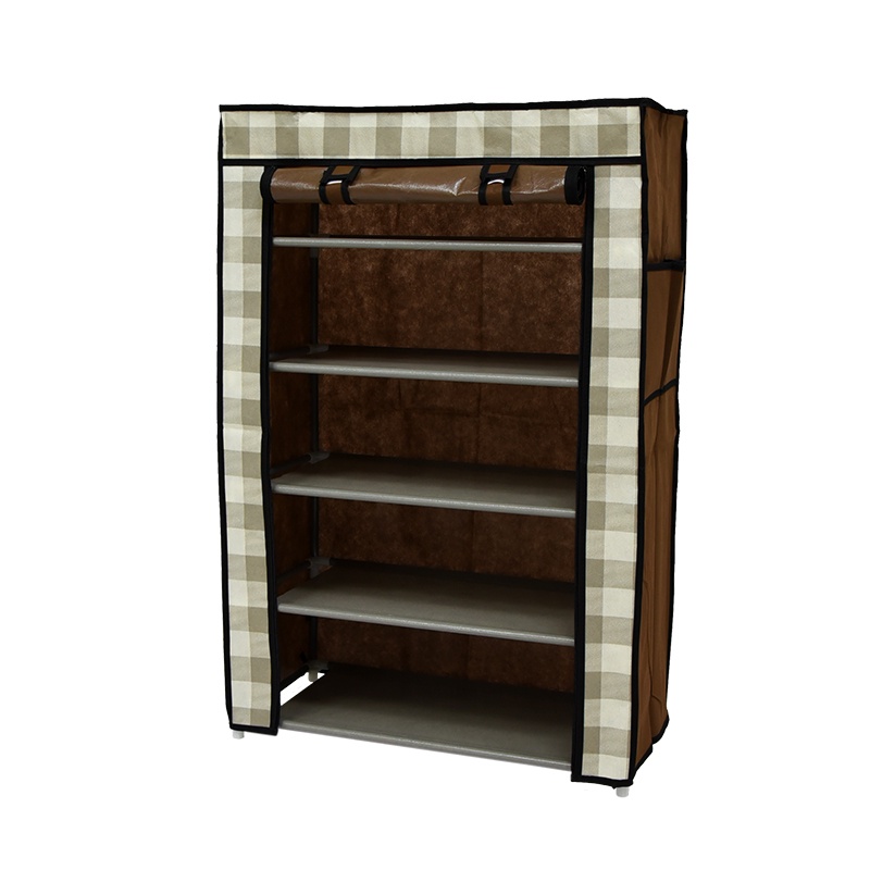 GALAXY ตู้วางรองเท้า ชั้นวางรองเท้า 5 ชั้น พร้อมผ้าคลุม รุ่น AYY-9999-5 (สีน้ำตาล)