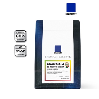 Bluekoff เมล็ดกาแฟ Guatemala El Injerto Geisha Washed Arabica100% (1 ถุง บรรจุ 250 กรัม) คั่วตามรอบ