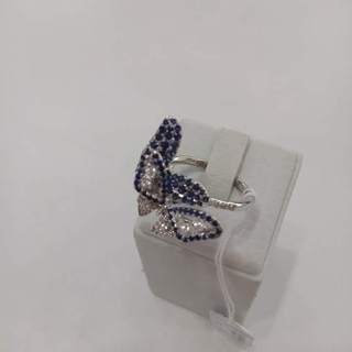 Mamjewelryhouse White Zircorn / Blue Sapphire / เพทายขาวและไพลินน้ำเงิน