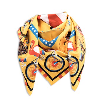 Nok Circus Scarf ผ้าพันคอไหมอิตาลี