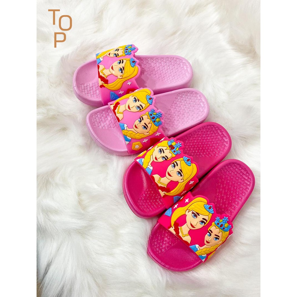 A16 Kids Shoes Cutie 3D Babies Doll การ์ตูน (Soft Pink,Heart Pink)