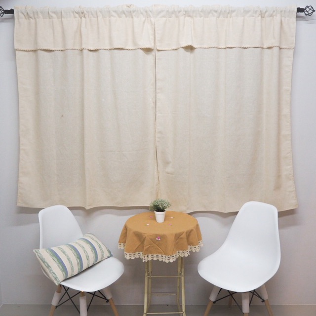 แนะนำ ผ้าม่าน ผ้าม่านหน้าต่าง ผ้าฝ้ายสีธรรมชาติ กว้าง110สูง130ซม แต่งโคเชต์เล็กชายบนม่าน ผ้าม่านผ้าฝ้าย ผ้าม่านวินเทจ ราคาพิเศษ มีเก็บเงินปลายทาง
