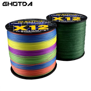 Ghotda สายเอ็นตกปลาถัก PE 100% 12 เส้น 100 เมตร 25-120lb