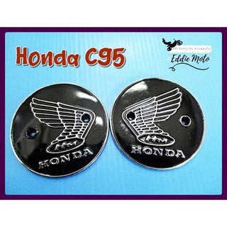 HONDA CB92 CS92 C92 CA92 C95 CA95 CA160 TANK EMBLEM LH&amp;RH SET PAIR // โลโก้ฮอนด้า สัญลักษณ์ฮอนด้า อลูมิเนียม