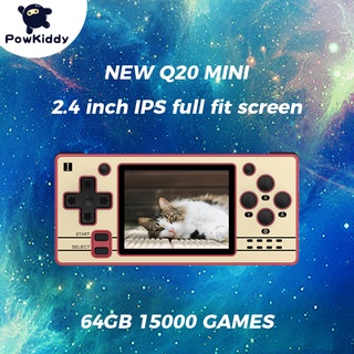 Powkiddy Q20 เกมคอนโซล PS1 หน้าจอ IPS 2.4 นิ้ว สไตล์เรโทร สําหรับเด็ก