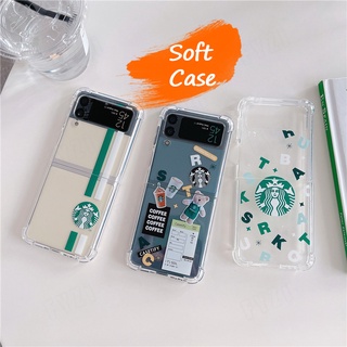 เคสโทรศัพท์มือถือแบบนิ่ม ใส กันกระแทก ลายดาว สําหรับ Samsung Galaxy Z Flip 3 5G TUP