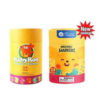 ปากกาเมจิกเสริมพัฒนาการสำหรับเด็ก Baby Roo Washable Markers ปลอดสารพิษ ล้างออกง่าย ขนาด 40 แท่ง