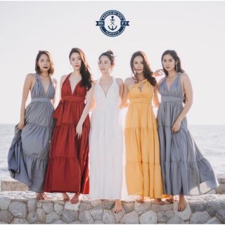 ชุดไปทะเล สาวอวบใส่ได้ Infinity love Maxi dress ชุดไปทะเล