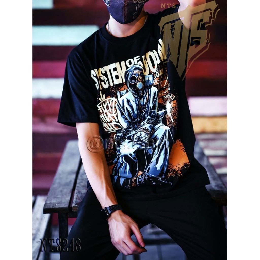NTS​ 248 SOAD System of the down เสื้อยืด ลายวงดนตรี ซิลค์สกรีน ผ้าคอตตอนหนานุ่ม ไม่หดไม่ย้วย สีดำ S M L XL XXL
