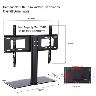 ขาตั้งทีวี รุ่น3755 ขาตั้งจอโทรทัศน์ ขาแขวนทีวี37  55 ขายึดทีวี ขายึดจอ TVLED PDP 37นิ้ว 42นิ้ว 46นิ้ว 50นิ้ว 55นิ้ว