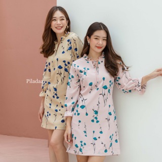 เดรสกระโปรง สั้น แขนยาว Piladaa* Maria dress