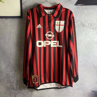 เสื้อกีฬาแขนสั้น ลายทีมชาติฟุตบอล Ac Milan 99 00 Ac 100 ปี สไตล์วินเทจ