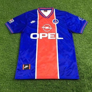 เสื้อกีฬาแขนสั้น ลายทีมชาติฟุตบอลปารีส 95-96 Paris home คุณภาพสูง ไซซ์ S-XXL