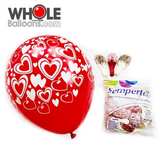 wholeballoons ลูกโป่งยางกลม 12" พิมพ์ลาย(1แพค/50ใบ) เนื้อยาง ย่อยสลายได้ 100% นำเข้าจากโคลัมเบีย ยี่ห้อ Sempertex