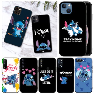 เคสโทรศัพท์มือถือแบบนิ่ม ลายการ์ตูน Stitch2 สีดํา สําหรับ Samsung S30 Note 10 10 Plus 10 Lite 20 20 Ultra