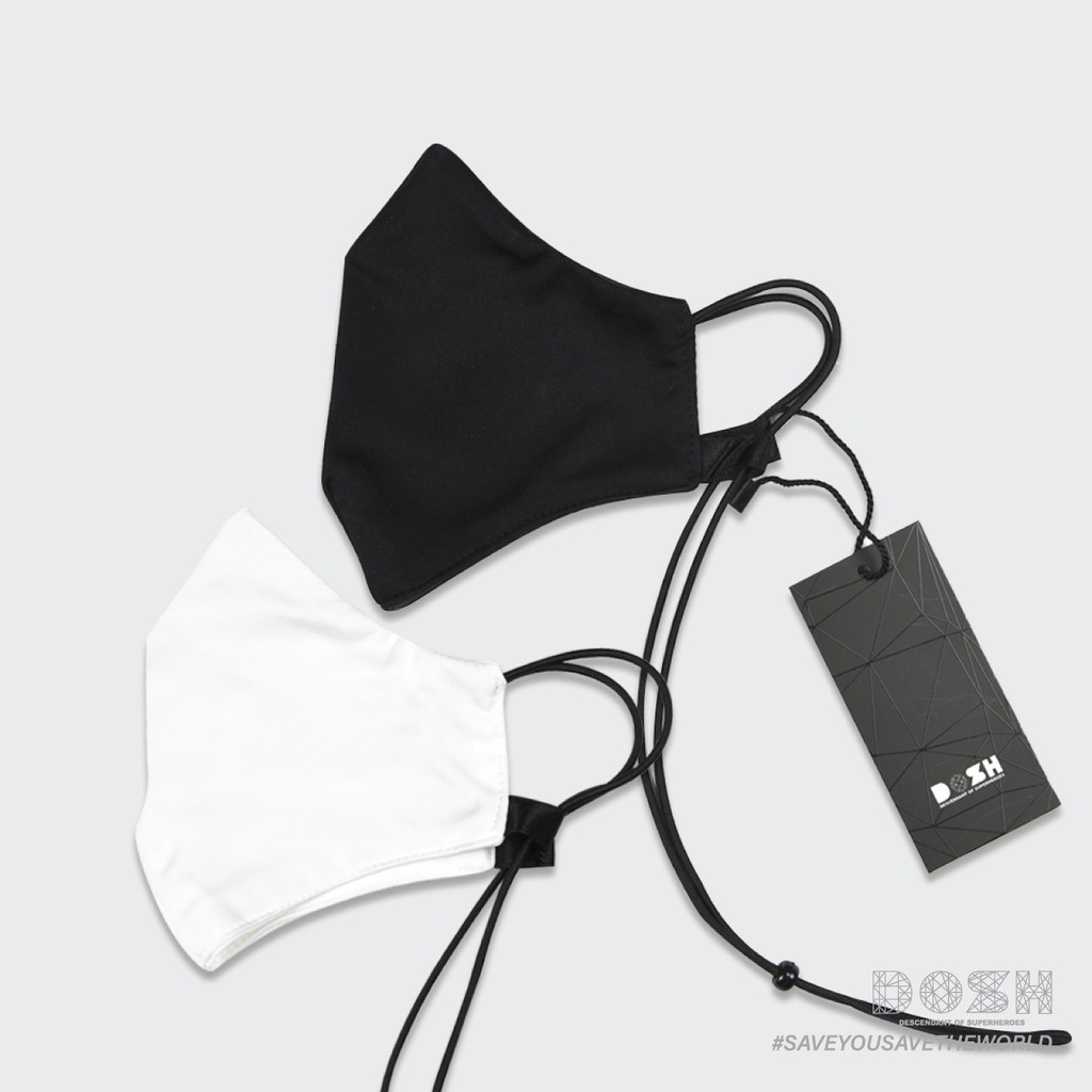 DOSH FACE MASK BASIC หน้ากากผ้าผู้ใหญ่ FMASK14-BL-WH