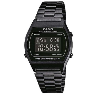 Casio Standard Digital นาฬิกาข้อมือ สายเหล็ก รุ่น B640WB-1ADF- สีดำ (ของแท้100% ประกันศูนย์เซ็นทรัลCMG 1 ปี)
