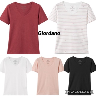 เสื้อยืดคอวีผู้หญิง จากช็อปแท้ Giordano