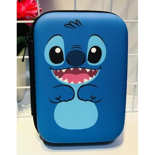 STITCH  กล่องเก็บสายชาร์จ  กล่องใส่ Power bank , HDD , หูฟัง , เอนกประสงค์, Size L ลาย  1 SMILE A L งานดี eva  by 8118