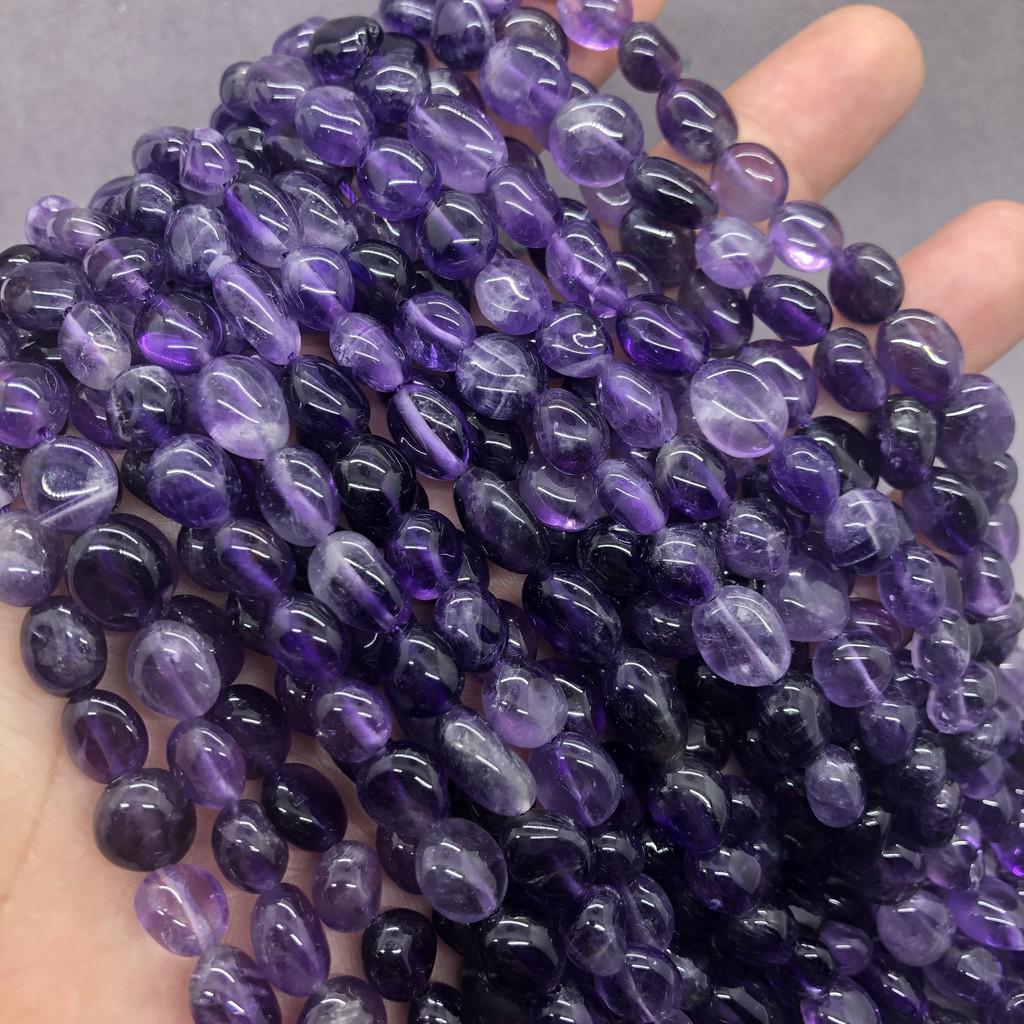 Amethyst Beads อเมทิสลูกปัดหินธรรมชาติหลวมผิดปกติกรวดรูปร่าง DIY สร้อยข้อมือ