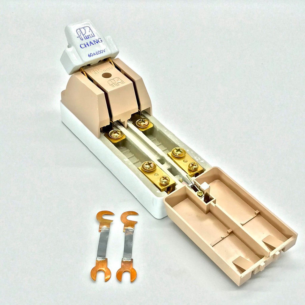 คัทเอาท์ ตราช้าง 2P 60A  มาตรฐาน มอก. ภายใน ภายนอกอาคาร(แถมฟรีฟิวส์ก้ามปู 60A x 2 ตัว มูลค่า 20 บาท) - รูปที่ 2