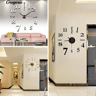 Gregorio DIY อะนาล็อกสติกเกอร์ติดผนังนาฬิกา Art Design Office ห้องรับแขก