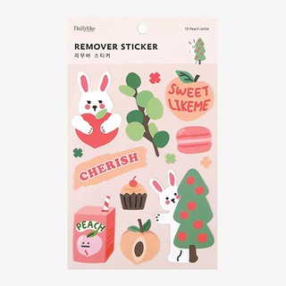 Remover Sticker - 10 Peach rabbit สติ๊กเกอร์