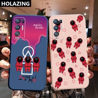 for OPPO Reno6 Z 5G Reno 5 Pro 4 4G 3 Reno2 Z F Squid Game Square Straight Edge Soft Silicone Cover Duable Phone Case