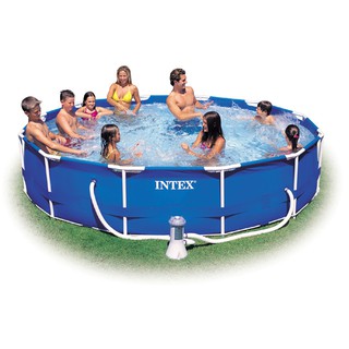 Intex รุ่น 28212 สระน้ำสำเร็จรูป Metal Frame Pool ขนาด 12 ฟุต พร้อมเครื่องกรอง ขนาด 366 x 76 ซม.