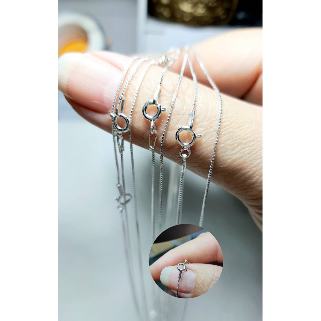 🤣🤣ขายขาดทุนสร้อยคอเงิน​sterling-sterling-silver 925-ITALY/ ชุบทองคำขาว/สินค้าส่งออก