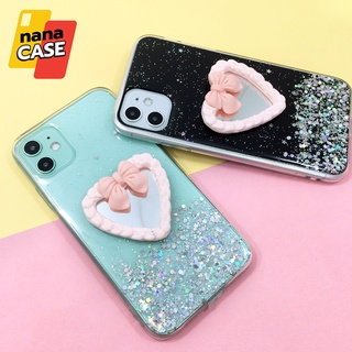 เคสซัมซุง/Samsung A03 A13(5G) A23 A53  เคสมือถือ TPU เคลือบเจลกากเพชรกริตเตอร์ไล่สีติดกระจกหัวใจ Diy