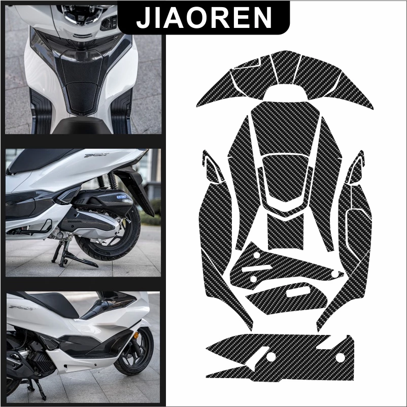 สติกเกอร์คาร์บอนไฟเบอร์ กันน้ํา สําหรับติดตกแต่งรถจักรยานยนต์ Honda PCX 160