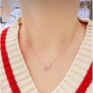💕สร้อยคอ พร้อมจี้ หงส์ สีชมพู💕