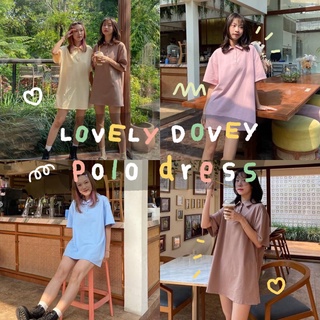 chuuchop_พร้อมส่ง(C7685) 🔫🎟 LOVEY DOVEY polo dress เดรสโปโลสั้นแขนสั้นสีพื้น มี4สี