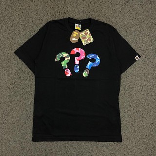 A BATHING APE เสื้อยืดเสื้อยืด APE QUESTION MARK สีดํา