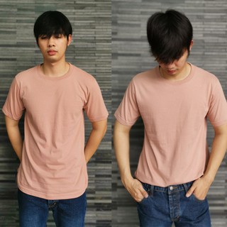 เสื้อยืดชายสีชมพู ผ้า premium comb cotton 100%(ขาว,ดำ,เทา,ครีม,น้ำเงิน,ฟ้า,กากี,เหลือง,เขียว,ชมพู)