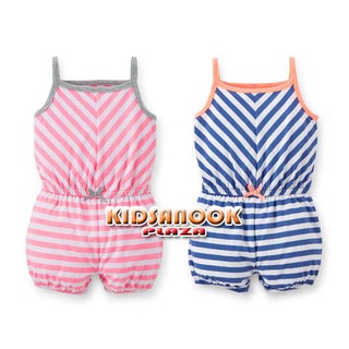 [แท้]CT257 ชุด Carter รุ่น Striped Jersey Romper (สำหรับเด็กอายุ 6 เดือน) จั้มสูทผ้ายืดสายเดี่ยวลายริ้ว