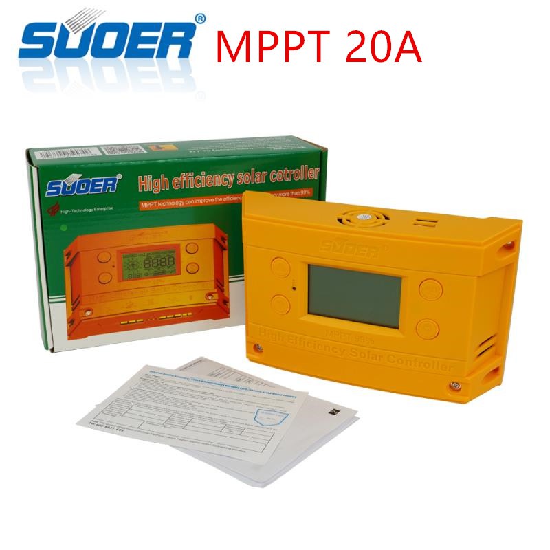 Suoer MPPT Charge Controller 20A 12V/24V Solar System Battery Charge Controller 20A ST-H1220