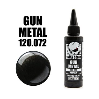 Skull Color 072 Gun Metal สีสูตร Acrylic ผสมสำเร็จสำหรับแอร์บรัช ขนาด 60ml.