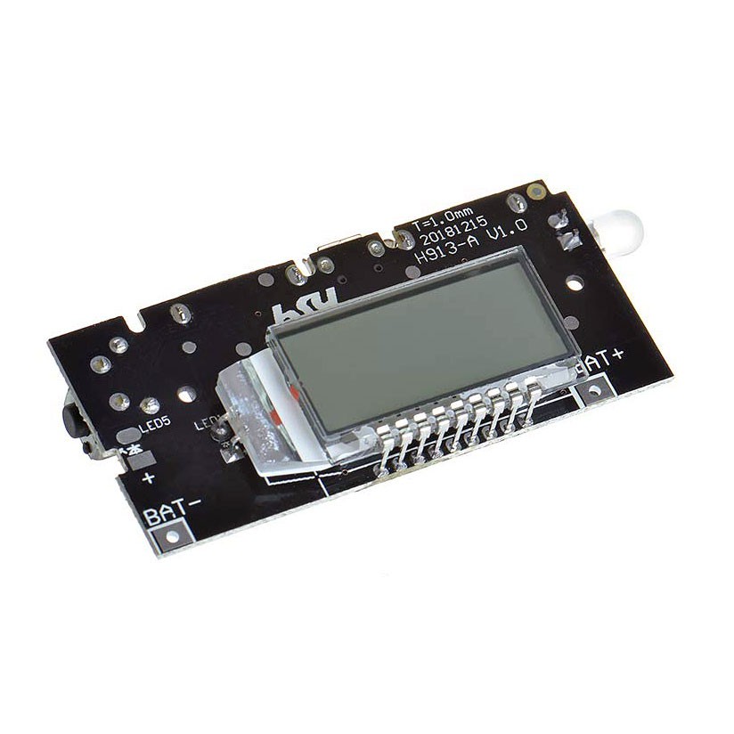 Dual USB 5V 1A 2.1A + จอ LCD บอกระดับแบตเตอรี่ลิเธี่ยม, Lithium Battery Charger Module, Power Bank Module, DIY for Phone